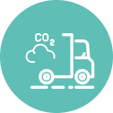 Truck icon plus co2 icon